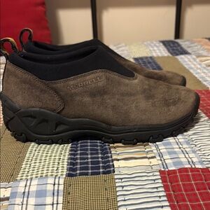 Good as new Merrell Men's Brown Slip-On Shoes.